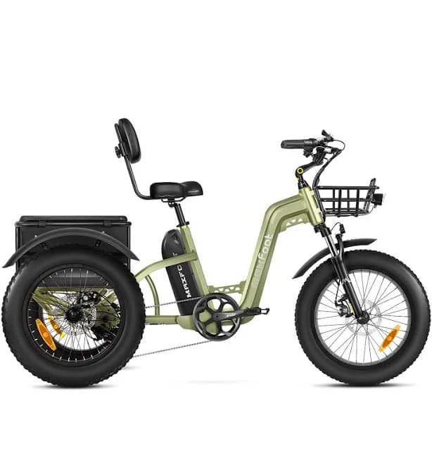 MaxFoot MaxZ One-Piece Molding Frame Adult Fat Tire Electric Trike [Pangea Green]