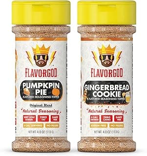 Holiday Combo Pack of 2 Herb, Spice and Seasoning Gift Set - Pumpkin Spice, & Gingerbread Cookie - Premium All Natural & Healthy Spice Blend - Low Sodium Seasoning - BBQ & Steak Rub by Flavor God