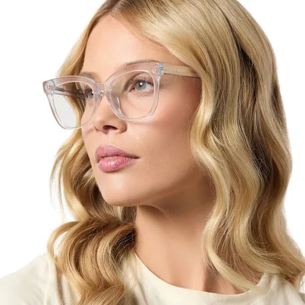 Prescription Square - Opalescent Pink Frame - Pink Rx Lens - Winston By DIFF Eyewear
