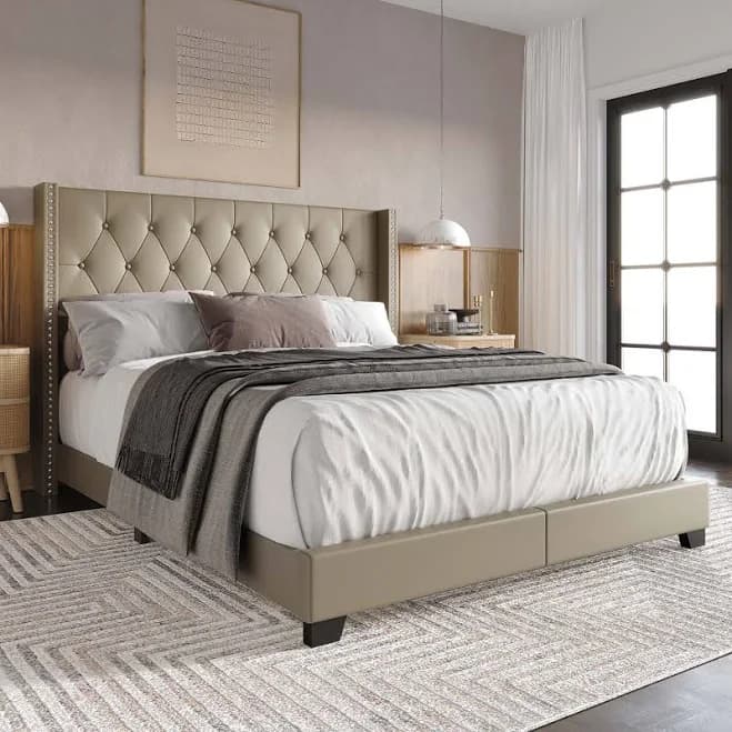 ChaletPosh Size Upholstered Wingback Bed Linen