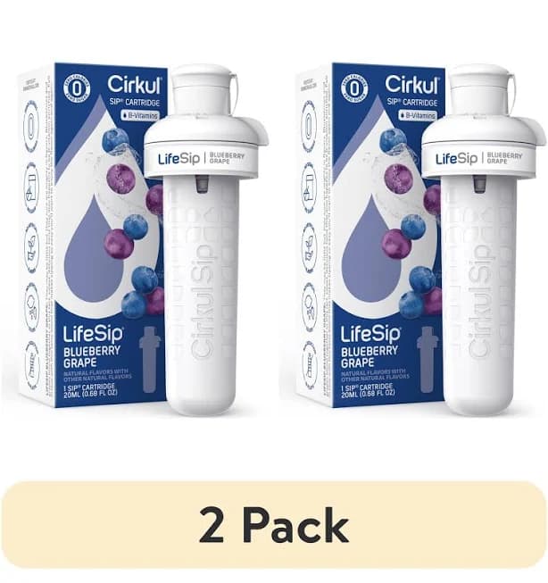(2 pack) Cirkul LifeSip Blueberry Grape Flavor Cartridge, Drink Mix, 1-Pack, Size: 20 mL