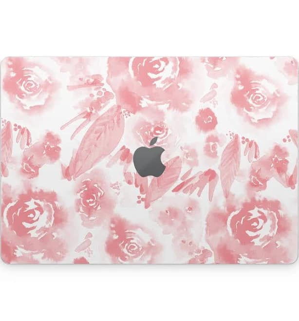 Washed Out Rose Apple MacBook Skin MacBook Pro / Top + Bottom Lid Skins / Cut Skin Logo