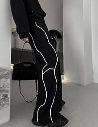 FCOOLYEET Baggy Pants Y2k Men Goth Hip Hop Pants Aesthetic Track Pants Harajuku Parachute Pants for Men at Amazon Men's Clothing store