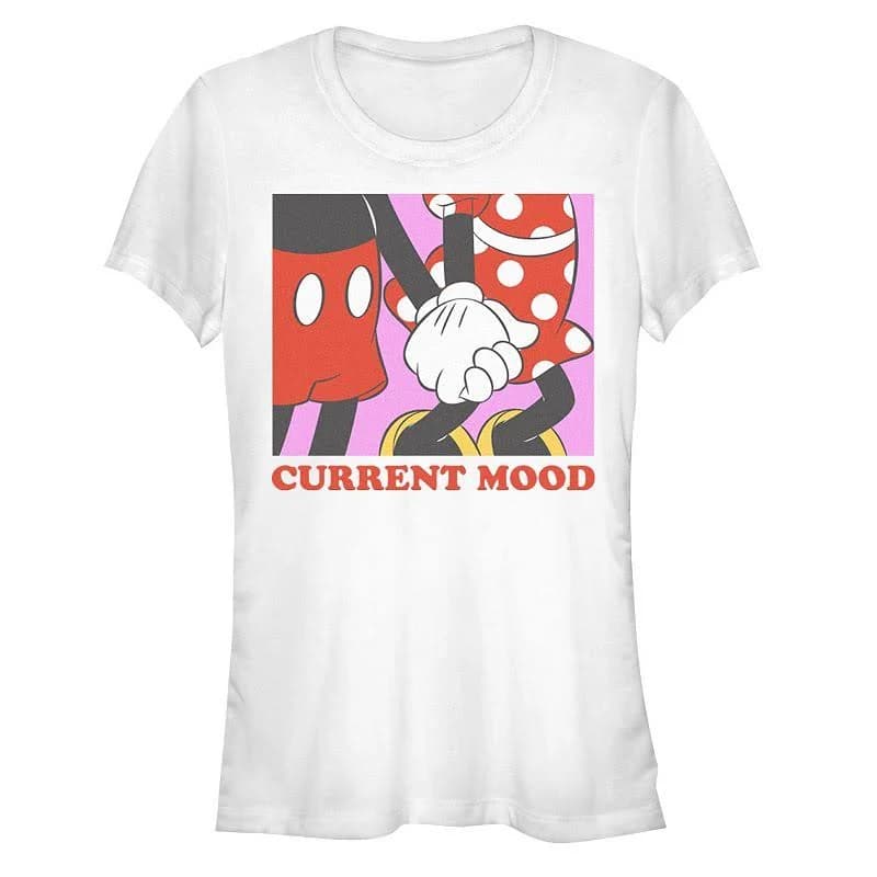 Women's Juniors' Mickey & Friends Valentine's Day Current Mood Graphic Tee