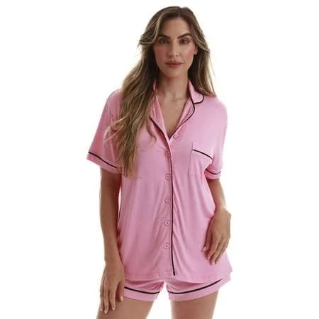 #FollowMe Women's Elegant & Comfortable Button-Down Pajama Pant Set with Notch