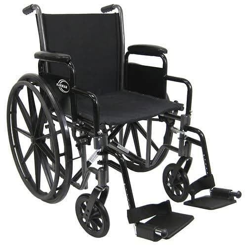 Karman Healthcare LT-700T 18 in. Height Adujustable Seat 36 lbs. Lightweight Steel Wheelchair with Removable Armrest and Elevating Legrest