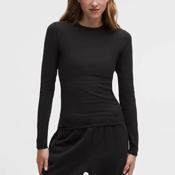 Lululemon Wundermost Ultra-Soft Ribbed Nulu Crewneck Long-Sleeve Shirt