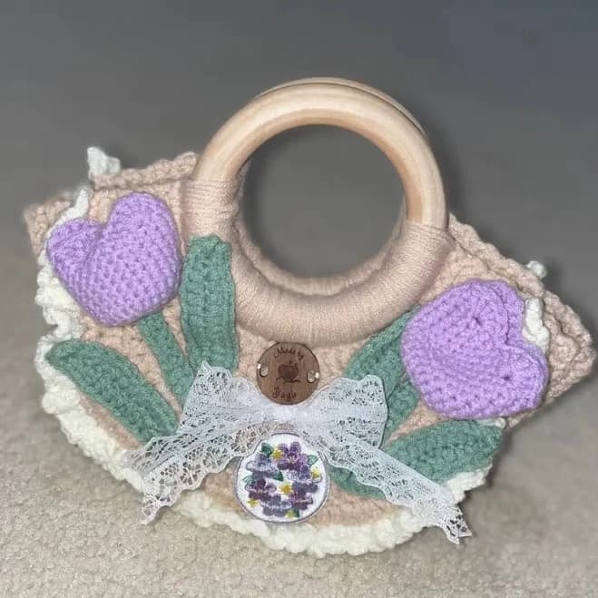 Handmade Crochet Tulip Purse