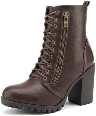 Dream Pairs Lace Up Chunky Heel Ankle Booties
