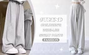 Amazon.com: Baggy Sweatpants for Teen Girls Oversized Wide Leg Loose Sweat Pants Elastic High Waist Drawstring Athletic Casual Joggers Preppy Clothes Black 4-5 Years : Clothing, Shoes & Jewelry