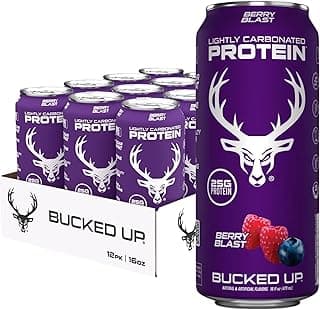 Lightly Carbonated Protein Soda | 25g Whey Isolate - Zero Sugar, Low Calorie, Caffeine Free, Clean Drink | Sparkling Protein Soda - 12 Pack, 16 oz Cans (Berry Blast)