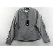 adidas | Jackets & Coats | Adidas Original Windbreaker Dress Long Sleeve Grey 4 Zip Fu3829 | Poshmark