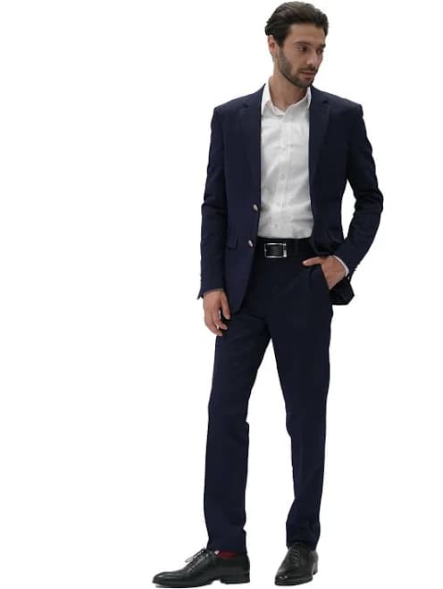 Slim Fit Suit with Gold Buttons