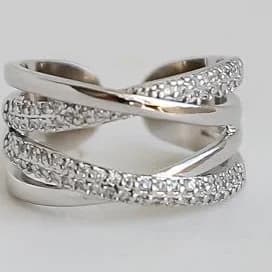 Dress Up Rhinestone Trendy Silver Ring