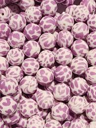Purple Cow 15mm Printed Silicone Beads – Bailey's Beads