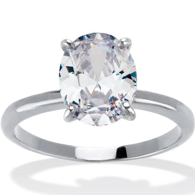 Women's 2.54 TCW Oval Solitaire Cubic Zirconia Yellow Engagement Ring Palmbeach Jewelry
