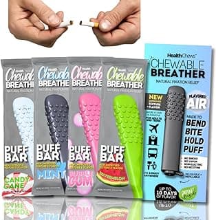 Smokeless Inhaler, Mix 4 Pack, Aromatherapy Flavored Air, Habit Replacement, Wellness Silicone Chewer Accessory Quit Smoking, Travel Friendly