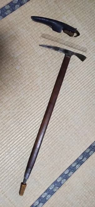 Vintage Evernew Attack Ice Axe Wooden Shaft Mountaineering Tool Japan