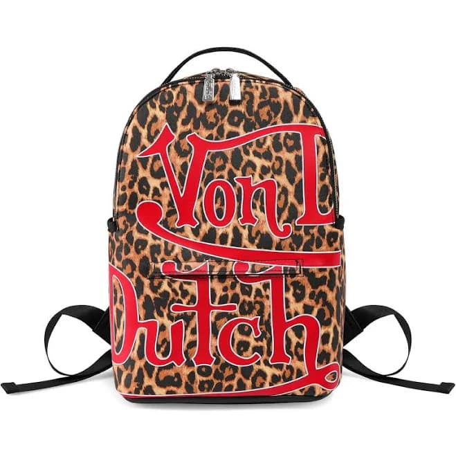 Von Dutch Leopard Print Backpack