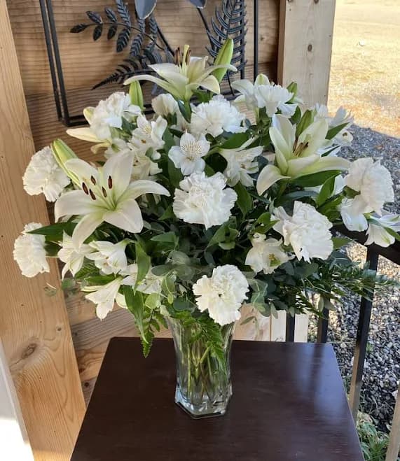 White Bouquet with Greens