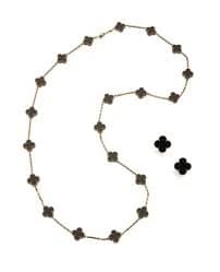 ONYX 'ALHAMBRA' NECKLACE AND PAIR OF EARCLIPS, VAN CLEEF & ARPELS | Jewels Online | Jewellery | Sotheby's