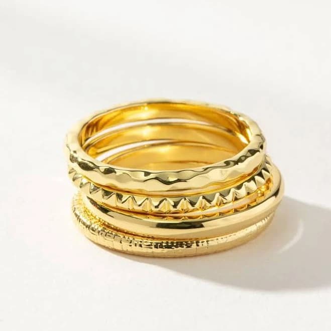 Uncommon James Textured Silver Stack of Four