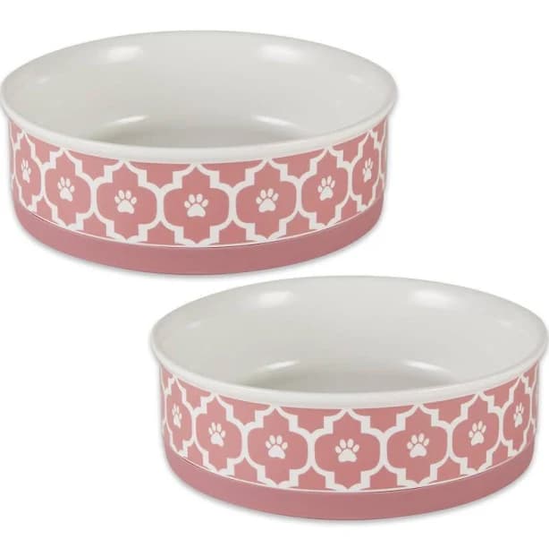 Bone Dry Lattice Pet Bowl Set/2