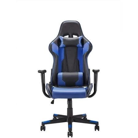 Ergonomic Design Racing Style Swivel Gaming Chair with Adjustable Height and Lumbar Support Black and Blue, Size: 27.2 x 23.2