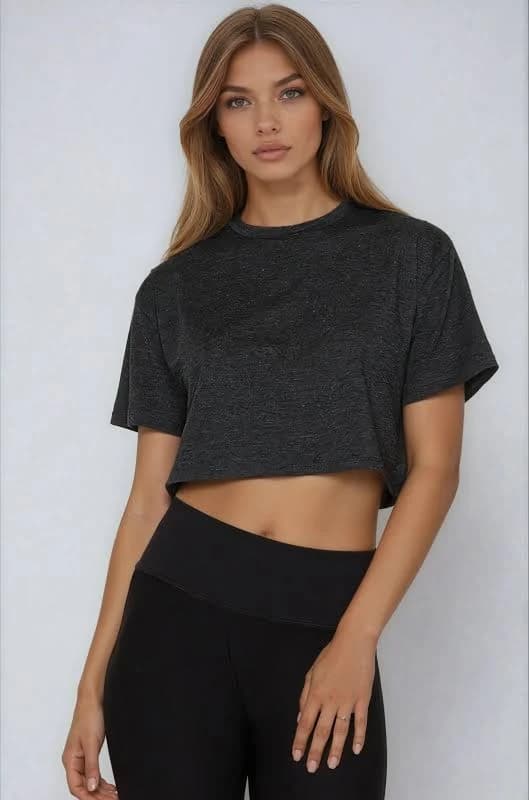 Cropped Boxy Cotton Tee Shirt