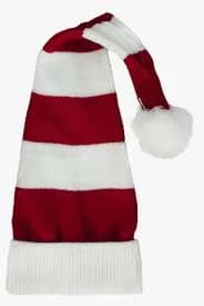 Smiffys Unisex Striped Christmas Santa Hat
