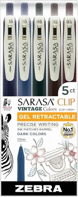 Sarasa Clip Vintage Gel Retractable 12 Pack