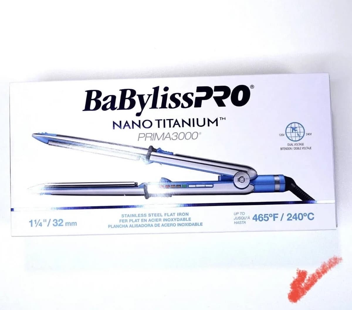 BaBylissPRO Iridescent Nano Titanium Prima3000 Flat Iron