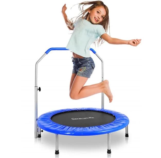 SereneLife Jumping Fun Sports Trampoline Kids Size
