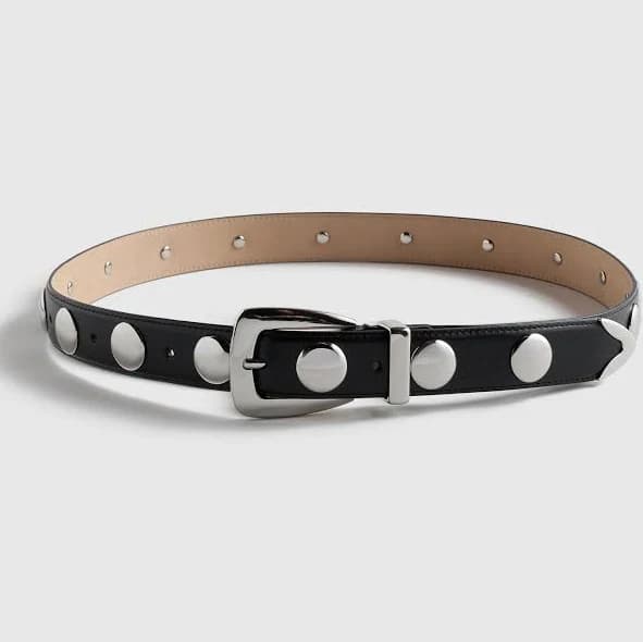 Quince Alyssa European Leather Studded Belt