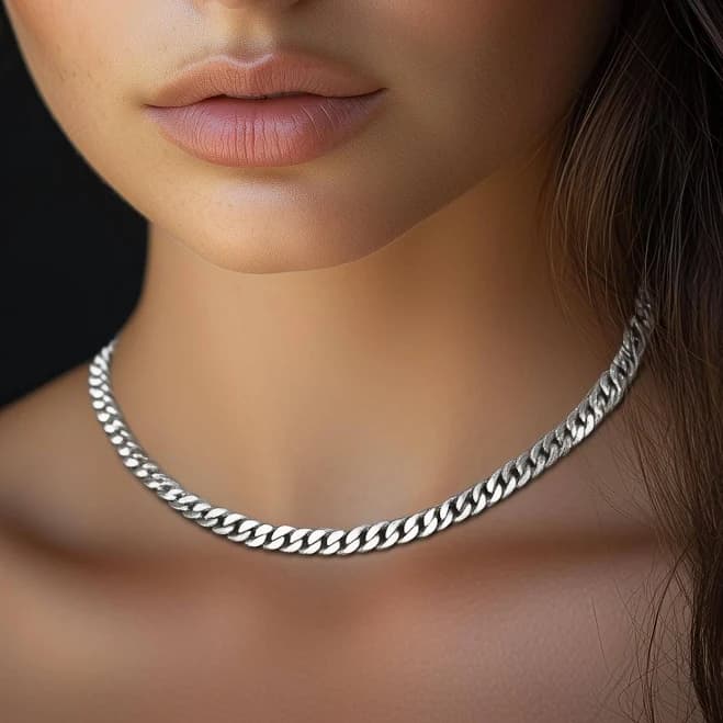 925 Sterling Silver Cuban Chain Necklace