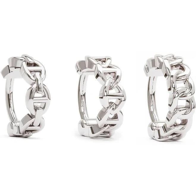 Sterling Silver Chain Nose Rings Set Of 3, Rare Gift For Her Handmade