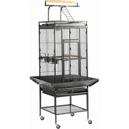 VINGLI 65-Inch Wrought Iron Bird Cage with Playtop
