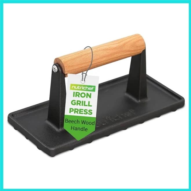 NutriChef Cast Iron Grill Press