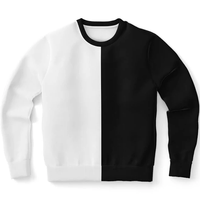 Fleece Cotton Color Block Crewneck Sweatshirt