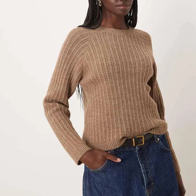 MANGO Women's Open Knit Sweater