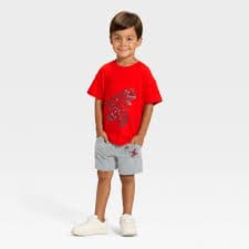 Toddler Boys' Valentine's Day Short Sleeve T-Shirt and Shorts Dino Set - Cat & Jack™ Red 3T : Target