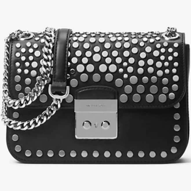 MICHAEL Michael Kors Women's Sloan Editor Medium Studded Leather Shoulder Bag