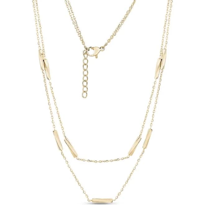 Minimalist Layered Bar Chain Necklace