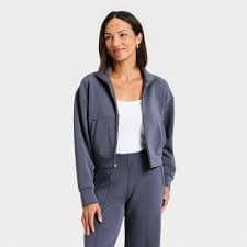 Women's Sandwash Zip-Up - A New Day™ Blue XL : Target