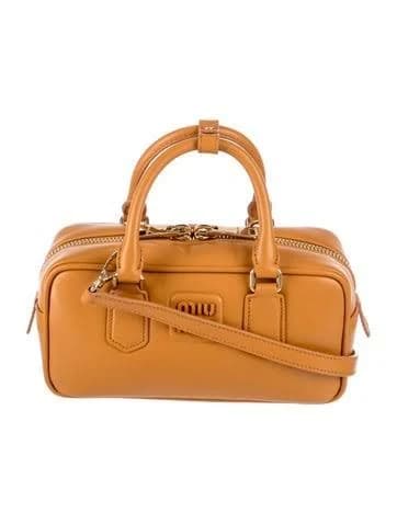 Miu Miu Leather Arcadie in Orange