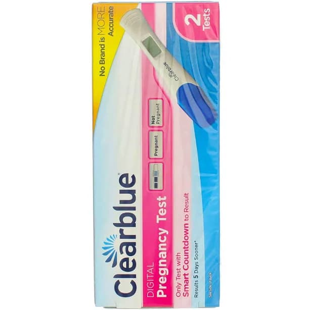 Clearblue Digital Pregnancy Test with Smart Countdown 2 Tests (Pack of 2) 2 Count (Pack of 1)