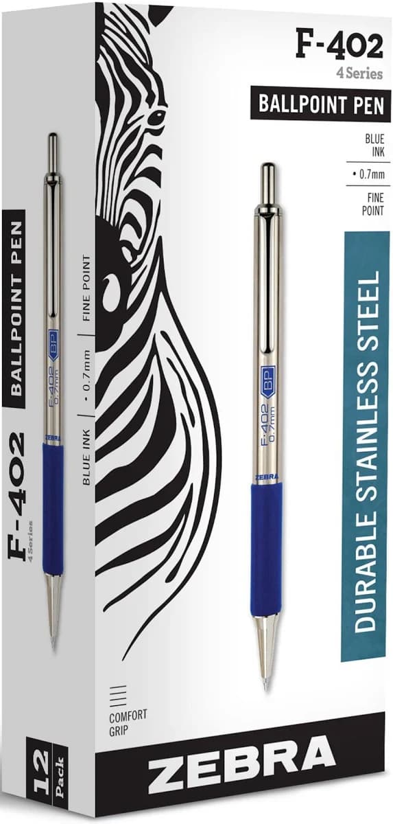 Zebra F-402 Ballpoint Pen Retractable Fine 0.7 Mm