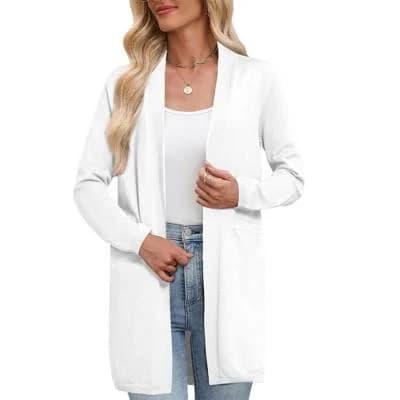 Inspire Chic Women's Open Front Long Sleeve Lightweight Knit Cardigan Sweater