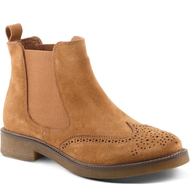 Spring Step Women's Tenny Wingtip Suede Chelsea Boots