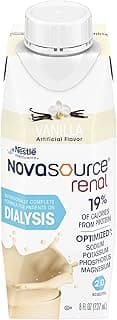 Nestle Novasource Renal Nutritionally Complete Formula Vanilla 8 oz Carton 24 Ct